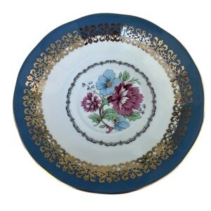 Elizabethan "Versailles" hand-decorated fine bone china Saucer Gilded Floral